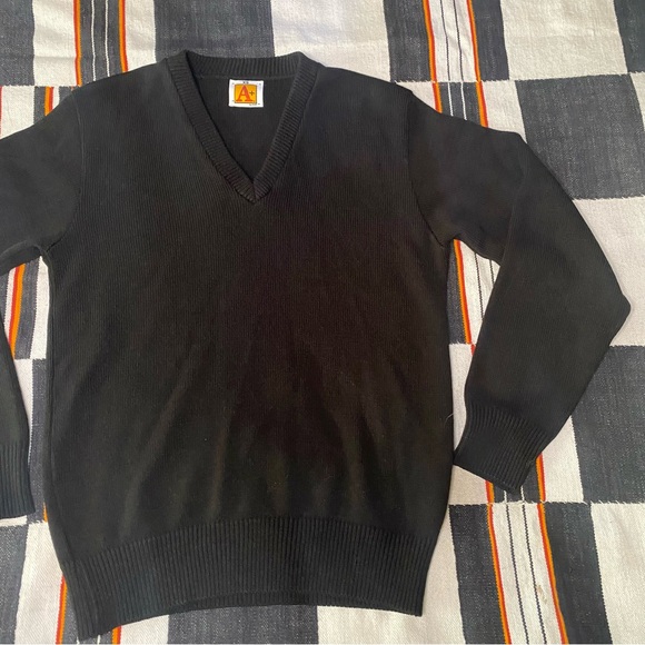 A+ by SAI Black Acrylic V neck Career Apparel pullover Sweater. Thick. Size XS. - Picture 11 of 13